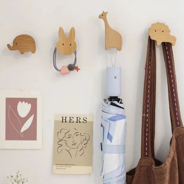 ZooHooks | Speelse Houten Wandhaken met Dierenmotieven