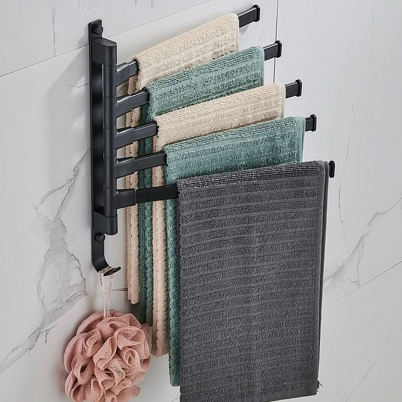 Braccio Nero | Moderne Handdoekhouder – 5 Draaibare Armen