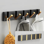 Gancio Fold | Luxe Inklapbare Wandhaken – Ruimtebesparend Aluminium – Zwart & Goud