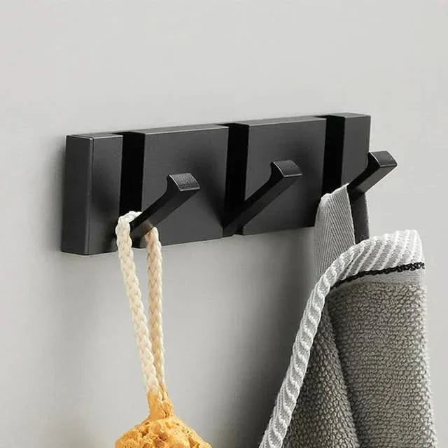 Gancio Fold | Luxe Inklapbare Wandhaken – Ruimtebesparend Aluminium – Zwart & Goud