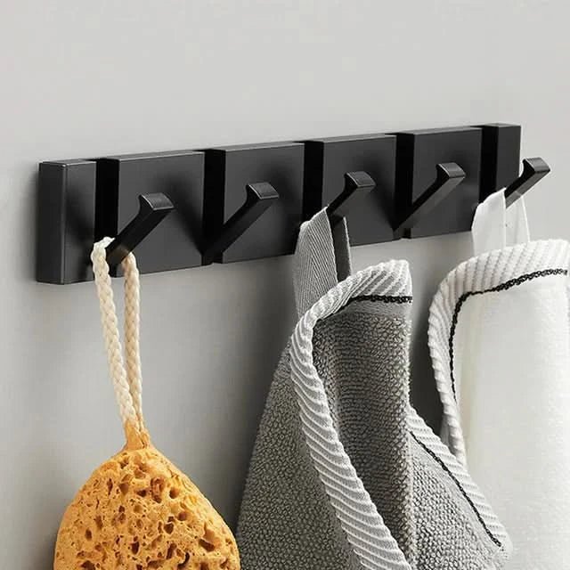 Gancio Fold | Luxe Inklapbare Wandhaken – Ruimtebesparend Aluminium – Zwart & Goud