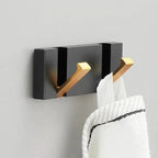 Gancio Fold | Luxe Inklapbare Wandhaken – Ruimtebesparend Aluminium – Zwart & Goud