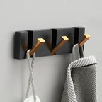 Gancio Fold | Luxe Inklapbare Wandhaken – Ruimtebesparend Aluminium – Zwart & Goud