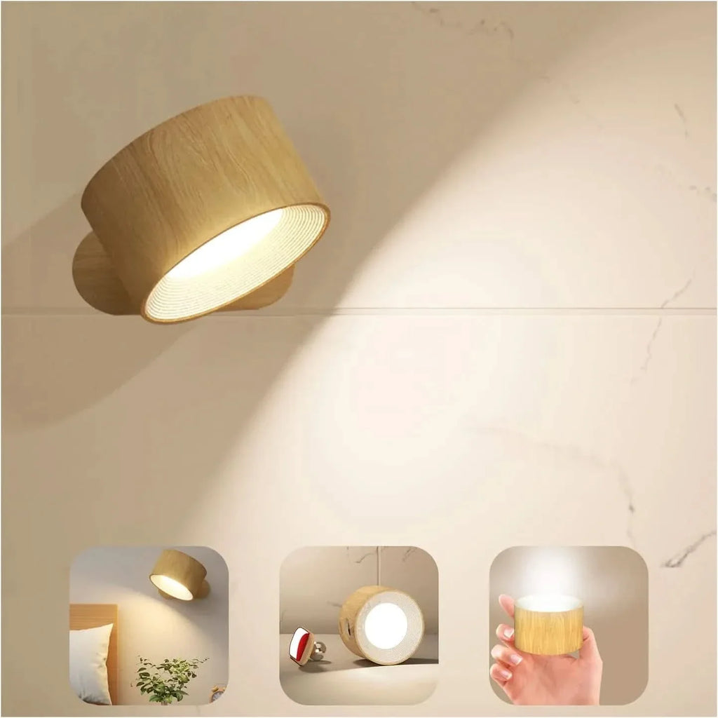 Draadloze Wandlamp – 360° Draaibaar – USB-Oplaadbaar | Gira Luce