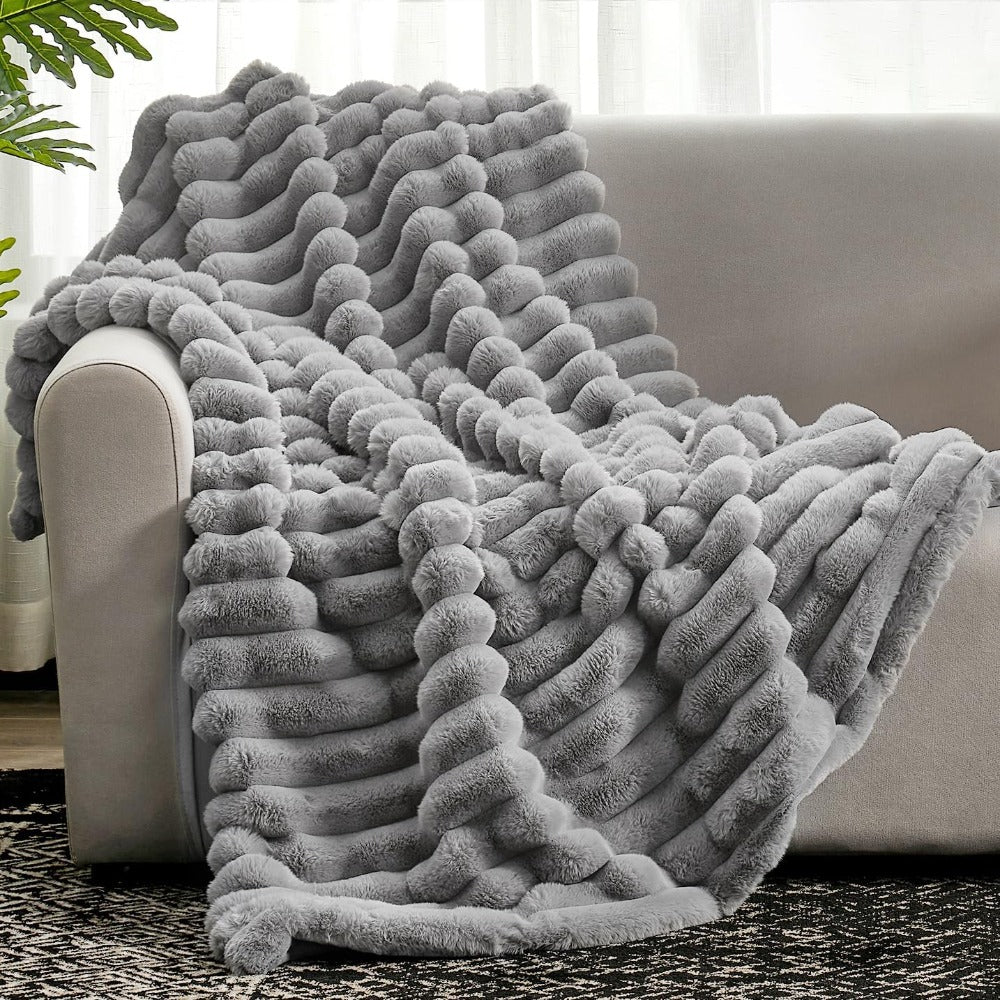 RibbonPlush | Ultra-Zachte Ribbelplaid voor Warmte en Luxe