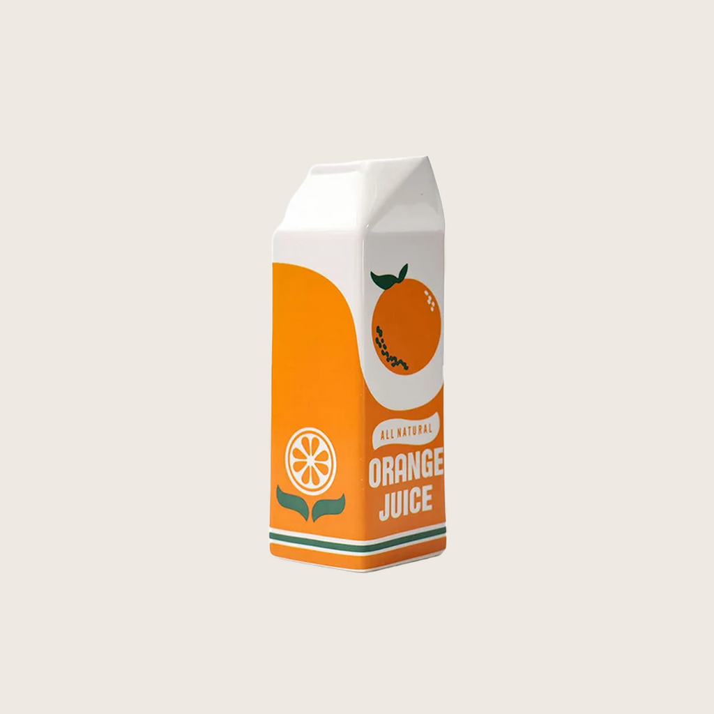 Arancia | Handgemaakte Keramische Vaas – Iconisch "Orange Juice" Design met Nostalgische Sfeer