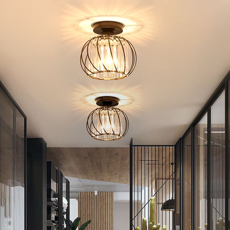 LuceDorata | Plafondlamp met Glas & Metaal – Zwart of Goud – Modern Design