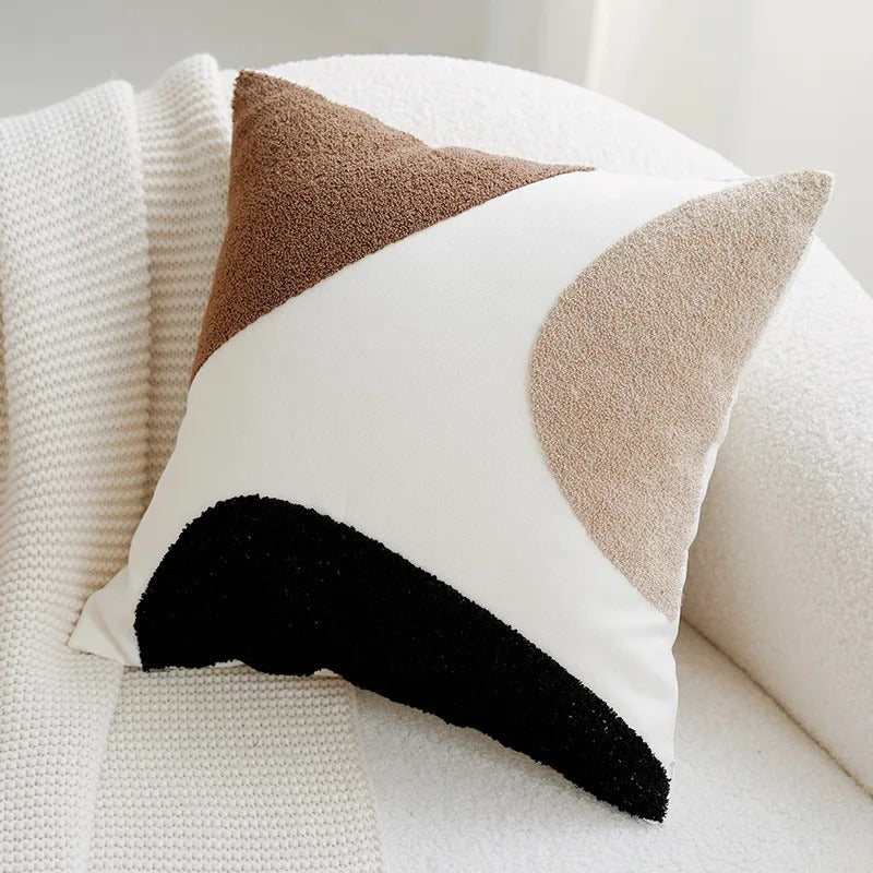 Mika | Vintage Patchwork Kussenhoezen – Zachte Decoratieve Kussens in Bruin & Crème