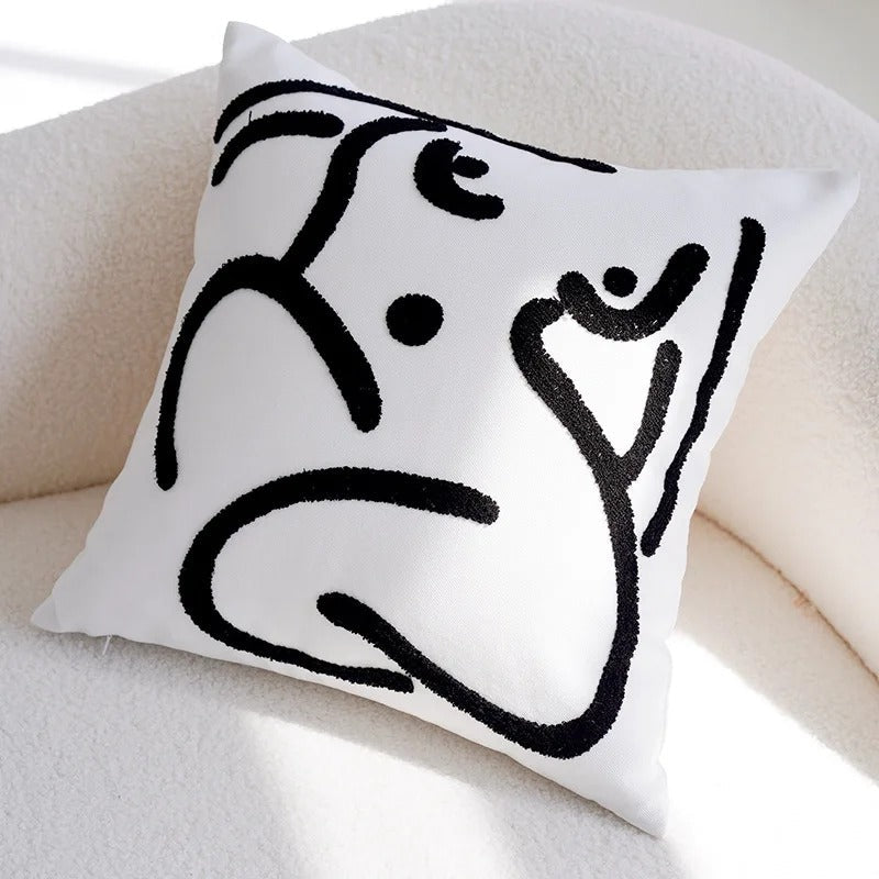 Mika | Vintage Patchwork Kussenhoezen – Zachte Decoratieve Kussens in Bruin & Crème