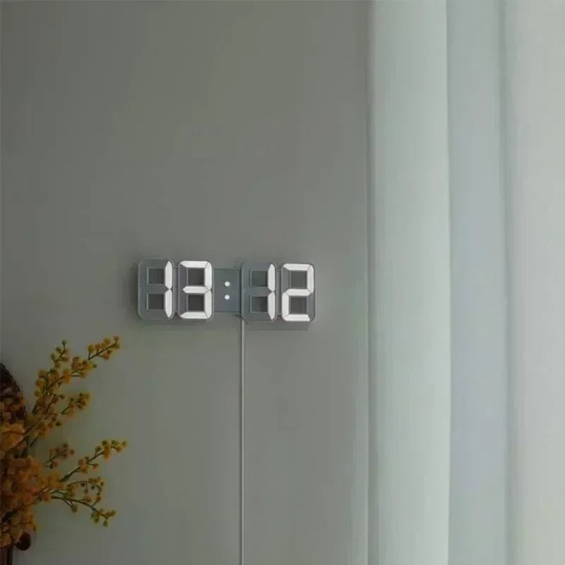 TempoPuro | Moderne 3D LED Klok – Wand & Bureau – Automatische Dimfunctie – USB