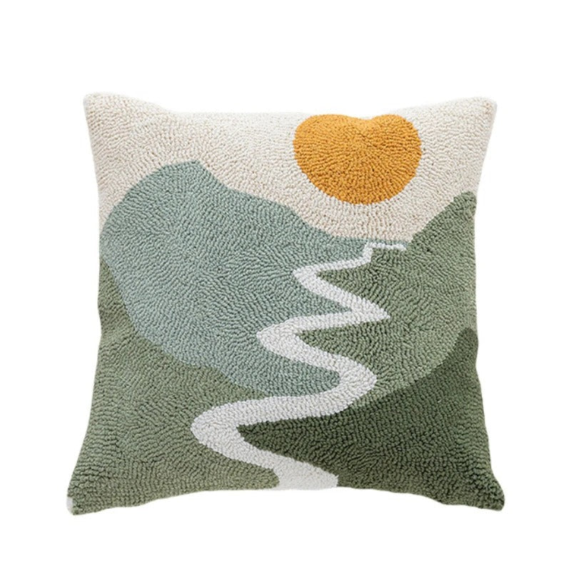 Levv | Abstracte Getufte Kussenhoezen – Zacht Velvet met Modern Landschapsontwerp