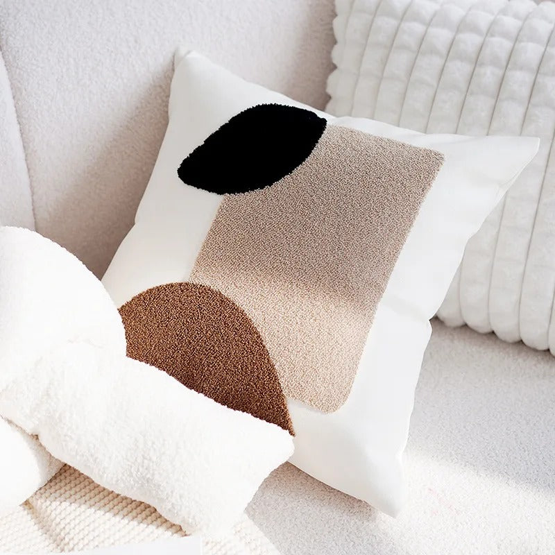 Mika | Vintage Patchwork Kussenhoezen – Zachte Decoratieve Kussens in Bruin & Crème