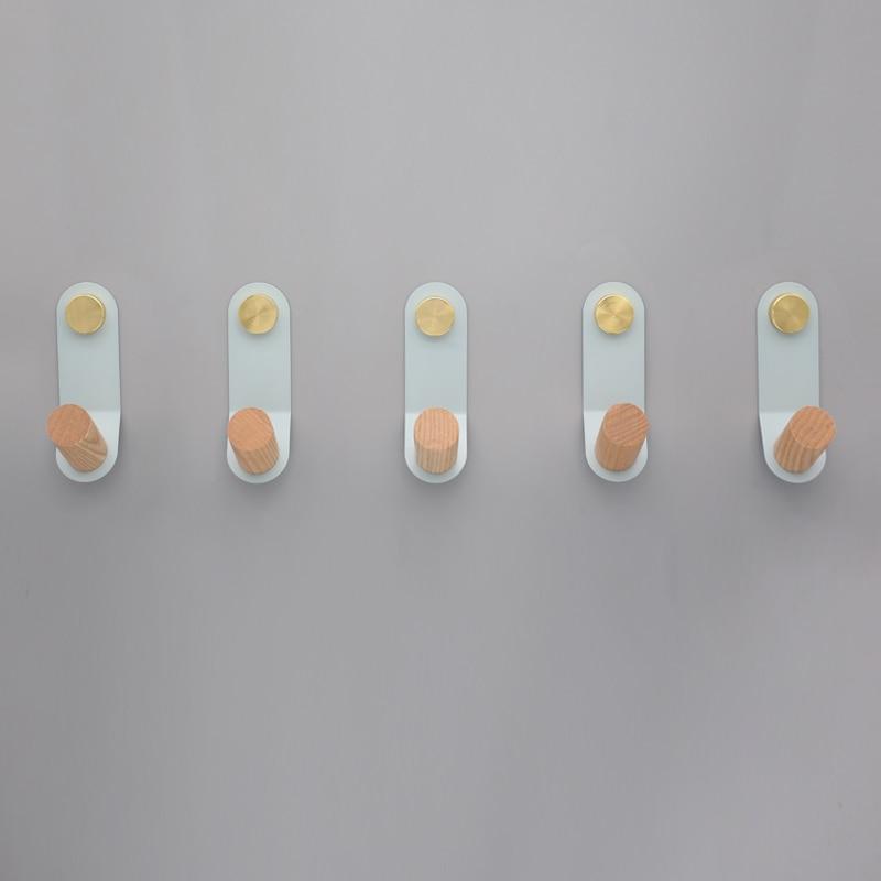 PastelHook | Scandinavische Wandhaak met Hout en Messing