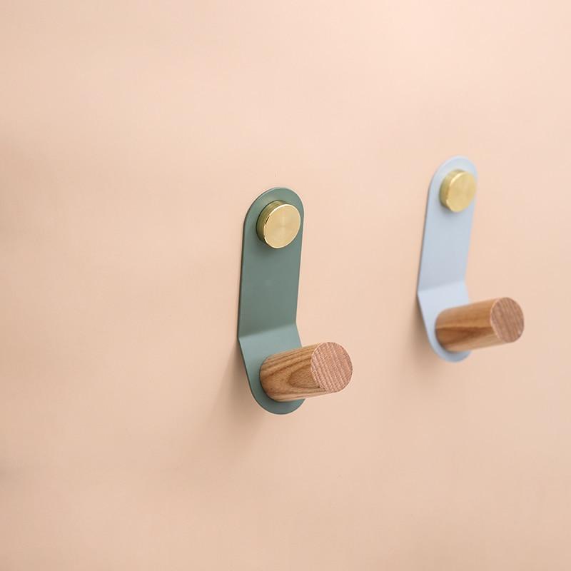 PastelHook | Scandinavische Wandhaak met Hout en Messing