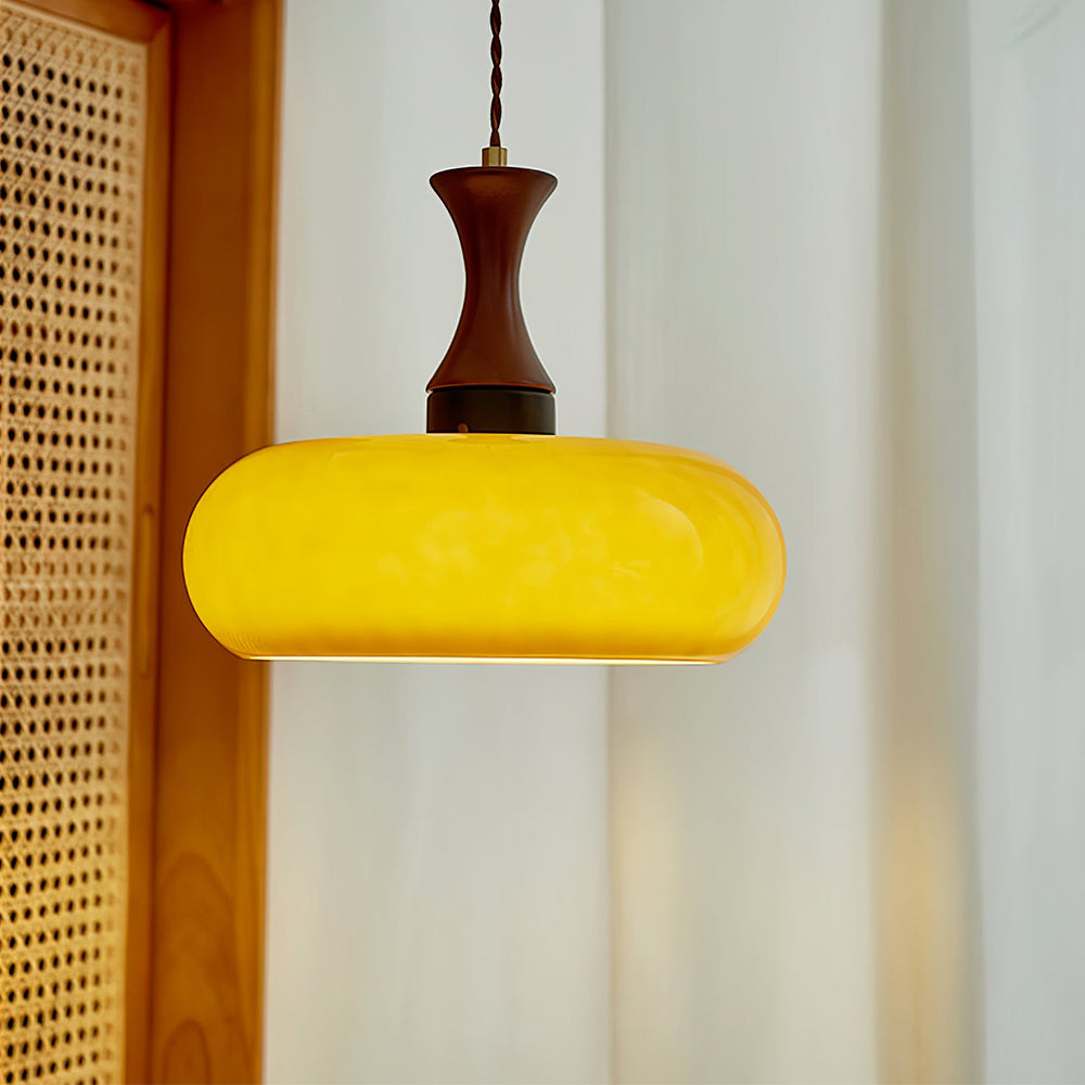 Zeylo | Retro Glas & Hout Hanglamp