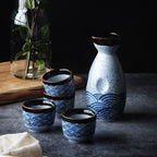 Nami Zen | 5-Delige Japanse Sake Set – Handgemaakt Keramiek