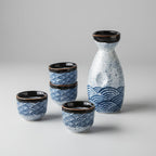 Nami Zen | 5-Delige Japanse Sake Set – Handgemaakt Keramiek