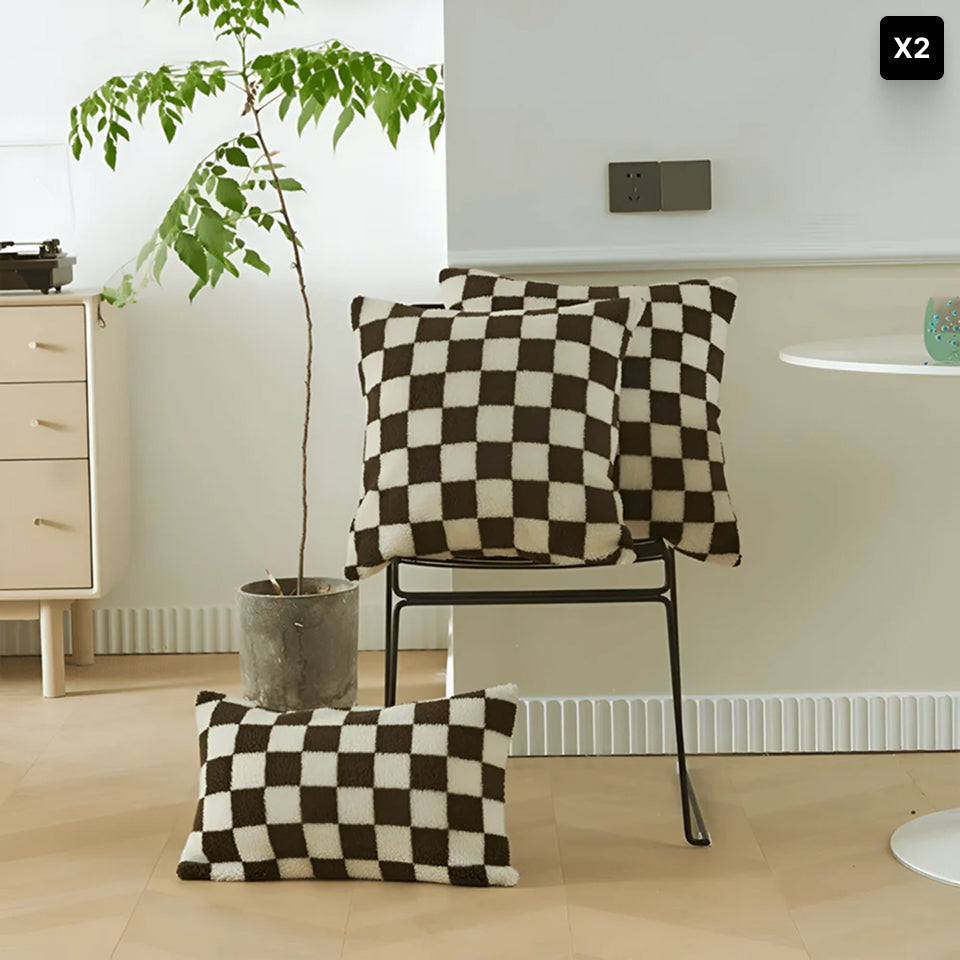 Scacco | Moderne Kussenhoes met Schaakbord Design – Zachte Stof • (x1/x2/x4/x6)