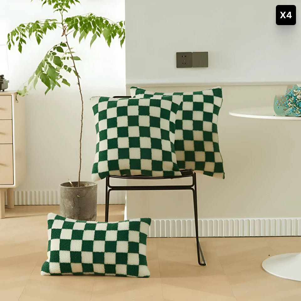 Scacco | Moderne Kussenhoes met Schaakbord Design – Zachte Stof • (x1/x2/x4/x6)