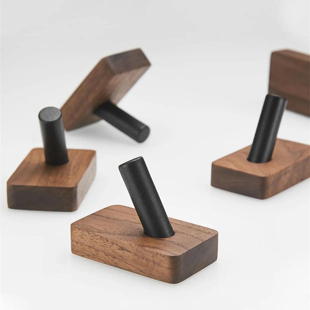 Zelfklevende Wandhaken – Set van 3/5 – Hout & Metaal | Essentia