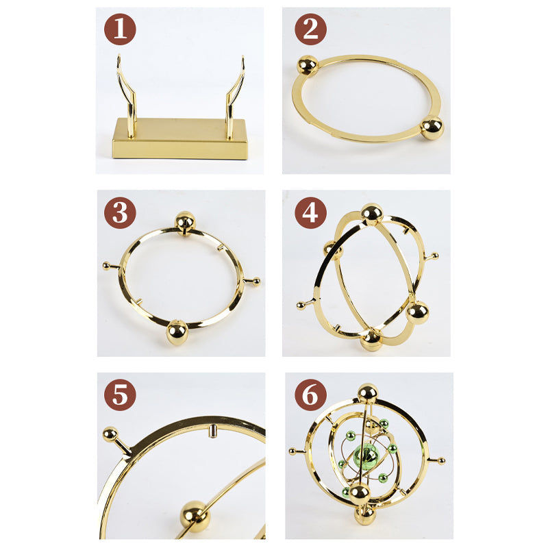 Celesto | Kinetische Design Sculptuur – Bewegend Perpetuum Mobile in Goud & Metaal
