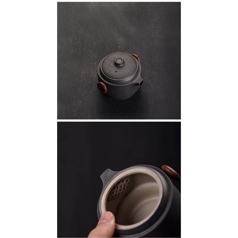 Ryoko Touki | Japanse Reis-theeset – Handgemaakt Aardewerk – Inclusief 2 Bekers & Reistas