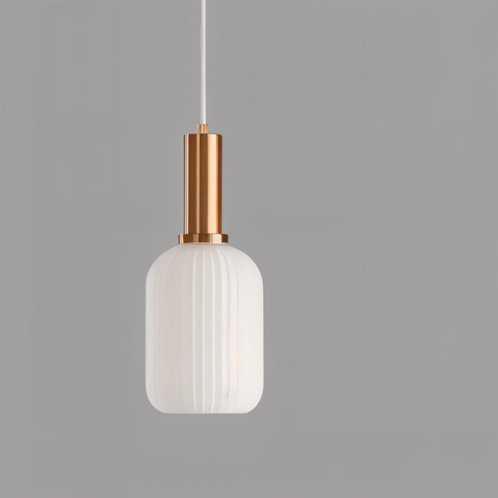 Glazen Hanglamp – Geribbeld Glas – Messing – E27 | LuceVetro