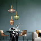 Glazen Hanglamp – Geribbeld Glas – Messing – E27 | LuceVetro