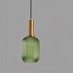 Glazen Hanglamp – Geribbeld Glas – Messing – E27 | LuceVetro