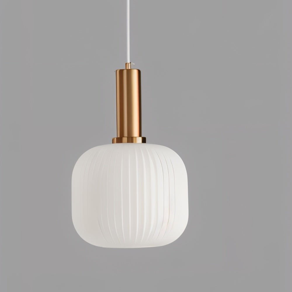 Glazen Hanglamp – Geribbeld Glas – Messing – E27 | LuceVetro
