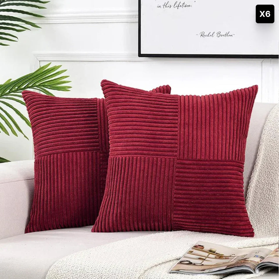 Corduroy Kussenhoes – Zachte Ribstructuur • (x1/x4/x6) | Volyx