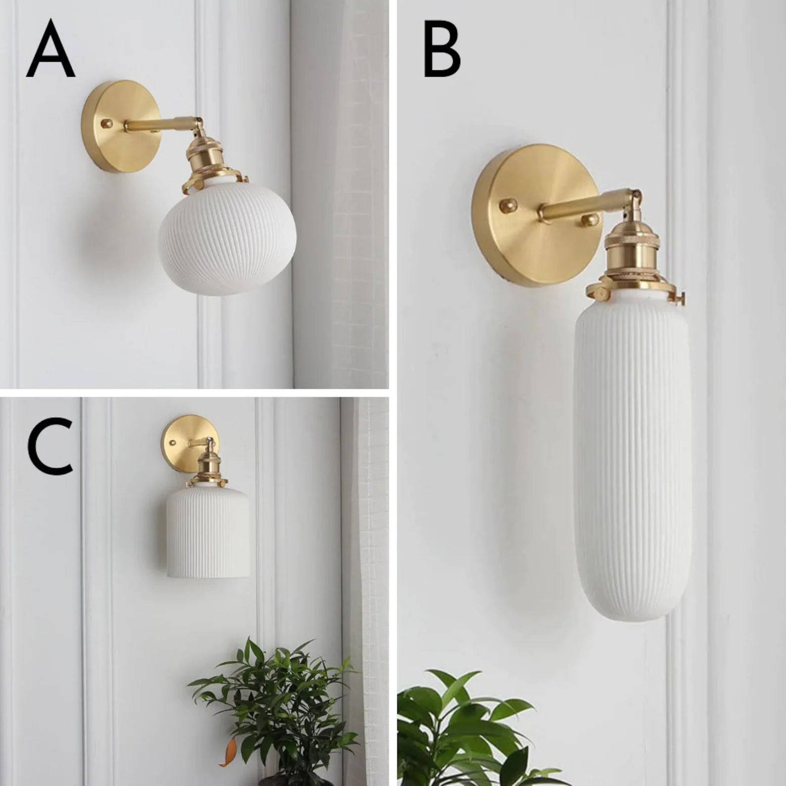 Ceramica Oro | Handgemaakte Keramieken Wandlamp – Messing Fitting – Japandi Design