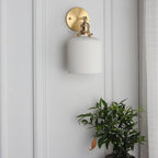 Ceramica Oro | Handgemaakte Keramieken Wandlamp – Messing Fitting – Japandi Design